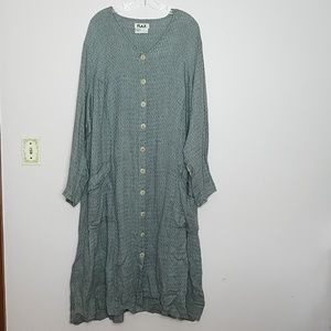 FLAX 100% linen lagenlook dress 2G PLUS OS